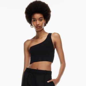 Aritzia Babaton sculpt knit one-shoulder cropped tank